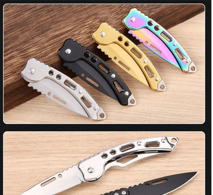 Stainless Steel Keychain Folding Knife Outdoor Carrying Knife Mirror Sharp Pocket Knife Fruit Knife Folding Knife