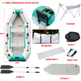 2.0–3.6m Inflatable Boat with Air Deck & Slat Bottom | Heavy-Duty PVC 3-Layer Fishing & Kayak Dinghy Set