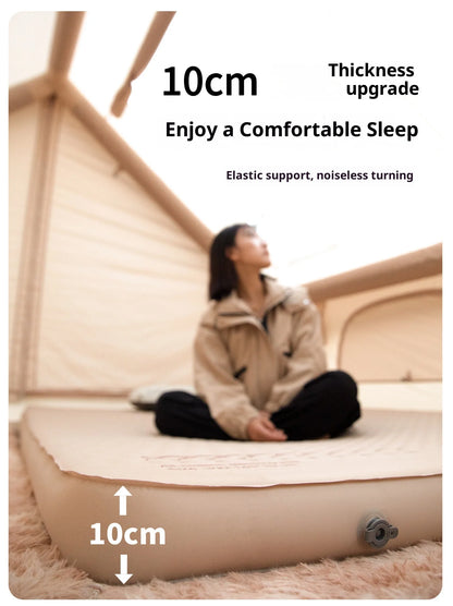 MOUNTAINHIKER Single Double Person Self-inflating Mattress Thick 10cm Compact Folding Camping Sleeping Bed Pad Air Mat Floor