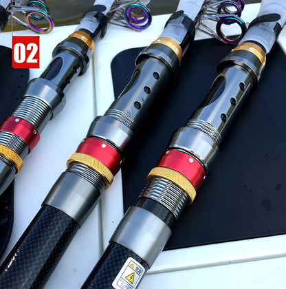 Carbon Fiber Fishing Rod And Reel Combo 1.8-3.6m Telescopic Super Hard Spinning Reel Kit with Max Resistance 3-8kg for Pesca