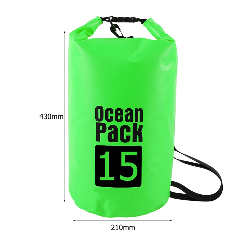 2L 3L 5L 10L 15L Waterproof Dry Bag Swimming Bag Foldable Beach Storage Pack Kayaking Rafting River Trekking Floating Water Sack