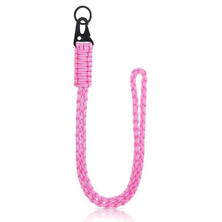 Heavy Duty Braided 550 Paracord Neck Lanyard Keychain Survival Parachute Rope Lanyard Necklace HK Clip Key Ring Outdoor Tools