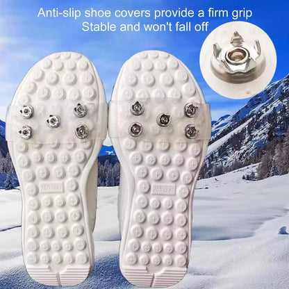 5 Studs Snow Ice Claw Anti-Skid Snow Ice Thermo Plastic Elastomer Climbing Shoes Spikes Grips Cleats Over Shoes Covers Crampons