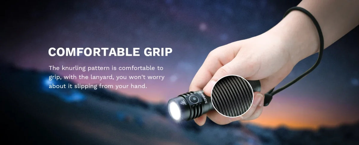 SOFIRN SC18 1800lm SST40 LED 18650 Torch TIR Optics Lens EDC Flashlight USB C Rechargeable Lantern