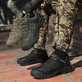 Men’s Genuine Leather Mountaineering Shoes – Anti-Slip Hiking Boots Outdoor Breathable Sports Footwear