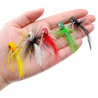 GOBAIT Topwater Popper Flies (5 Pack)