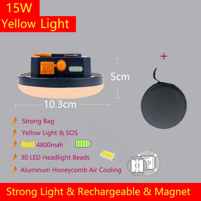 Remove Control Camping Lantern Outdoor Camping Light Rechargeable Flashlight Strong Light Portable Lanterns Power Bank Tent Lamp
