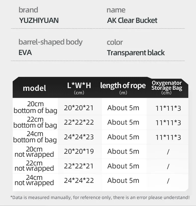 YUZHIYUAN Transparent Foldable Live Fish Bucket