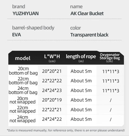 YUZHIYUAN Transparent Foldable Live Fish Bucket