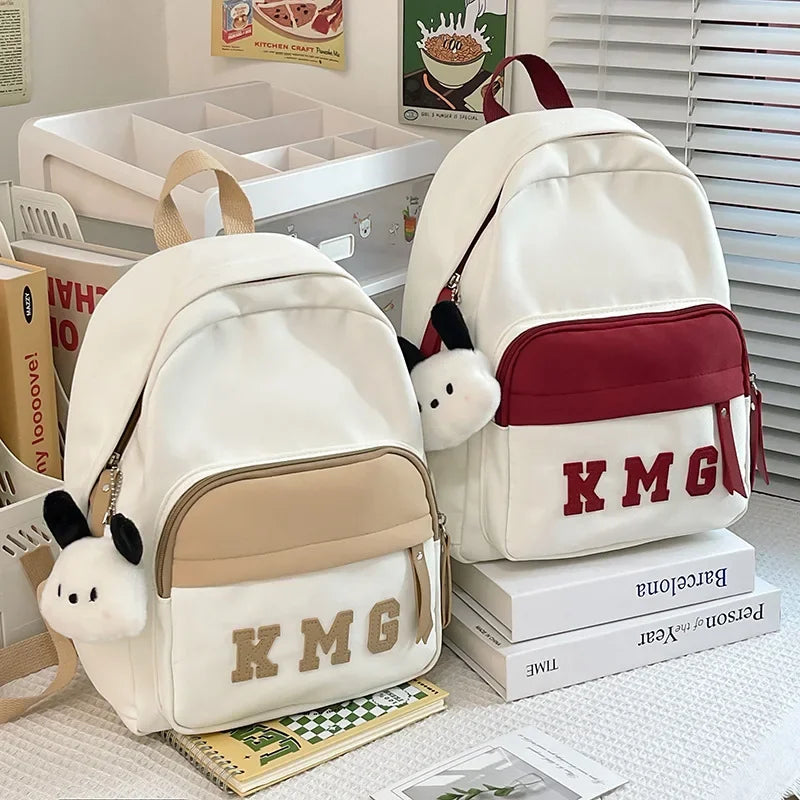 2025 New Backpack Simple Solid Color Stylish Large Capacity Student Bookbag Casual Travel Backpack for Women Men