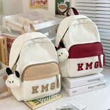 2025 New Backpack Simple Solid Color Stylish Large Capacity Student Bookbag Casual Travel Backpack for Women Men