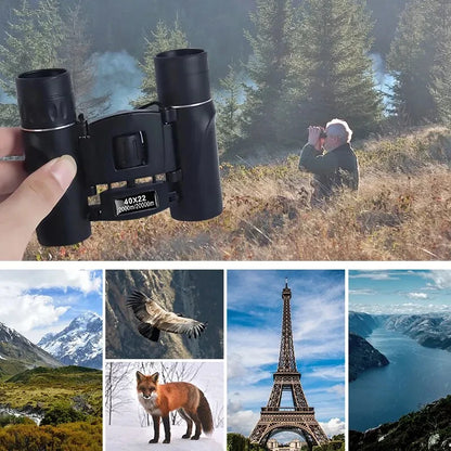 40x22 HD Binoculars with BAK4 FMC: 2000M Long Range Folding Mini Telescope, Ideal for Hunting, Sports, Camping & Travel