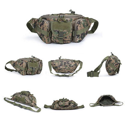 HOMEFISH Outdoor Waist Bag Men's Tactical Waterproof Molle Camouflage Hunting Hiking Climbing Nylon Mobile Phone Belt Pack