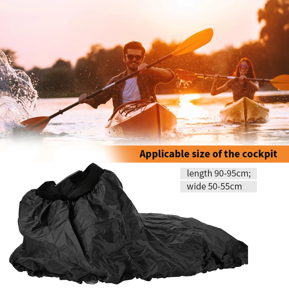 Adjustable Nylon Kayak Spray Skirt – Waterproof Cover for Canoe & Water Sports