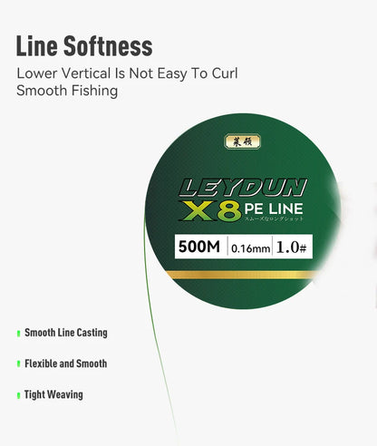 LEYDUN 8 Strand PE Braided Line 500m