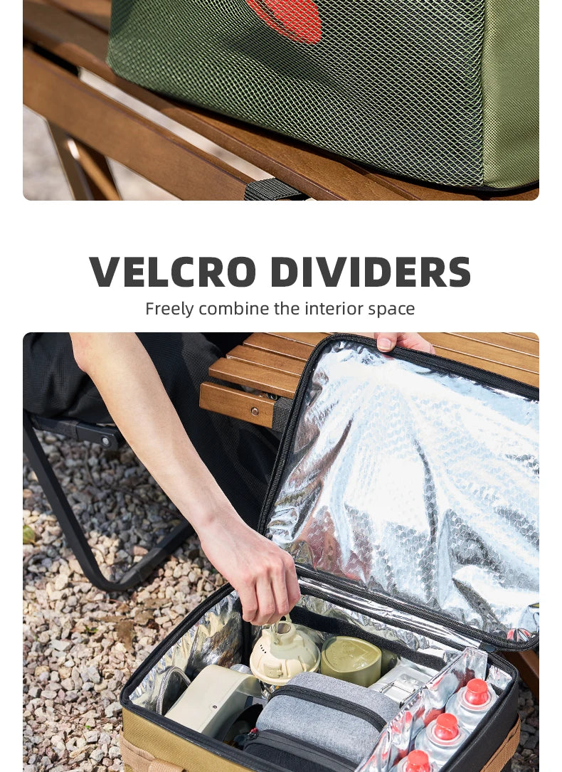 BISINNA Tactical Camping Storage Bag Picnic Thermal Bag Insulated Folding Box Portable Camping Tableware Equipment Outdoor Gear