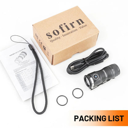 Sofirn Mini SC13 SST40 LED 1300lm Tactical 18350 Rechargeable Flashlight 6000K Keychain Light with Magnetic