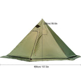 4-6 People Tipi Hot Tent with Stove Jack 400PRO Camping Pyramid Teepee Tent for Camping Backpacking Hiking
