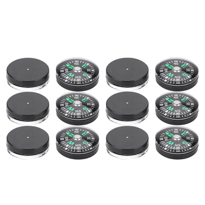 12pcs 20mm Mini Pocket Oil Filled Compass Survival Compasses For Hiking Camping Outdoor Activities Accessory