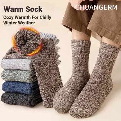 3 Pairs Men's Socks Winter Thick Towel Man's Outdoor Sports Long Socks Cold Resistant Frost Proof Snow Socks For Man Gift 39-44