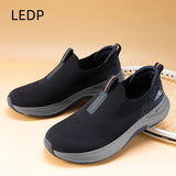 Men’s Lightweight Walking Shoes – Casual Slip-On Sneakers with Breathable Fly Woven Mesh, Comfortable Everyday Footwear