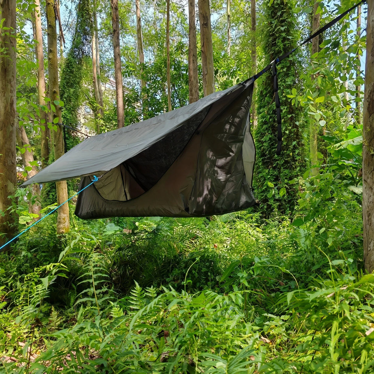 Lightweight Camping Hammock Tent with Mosquito Net Canopy Backpacking Travel Bed Includes Trees Perfect for Hiking Outdoor Use