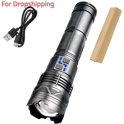 20000LM Super Bright Tactical Flashlight 100W GT60 Long Range Powerful LED Torch USB Rechargeable Using 4 181350A Batteries