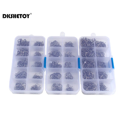 Barbed Fishing Hook Kit with Box (100-1000 Pack)