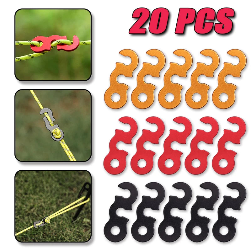 Adjustable S-Type Tent Rope Tensioners – 1 to 30 Pack