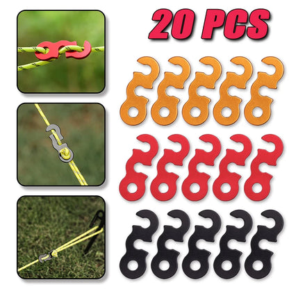 Adjustable S-Type Tent Rope Tensioners – 1 to 30 Pack