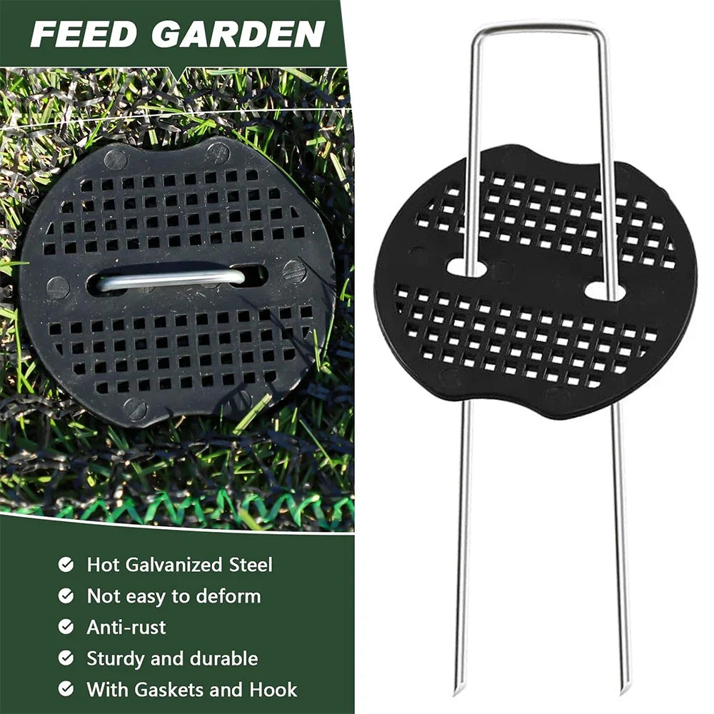 Garden Stakes Galvanized Landscape Staples,U-Type Turf Staples for Artificial Grass, Rust Proof Sod Pins Stakes Tent Peg Nails