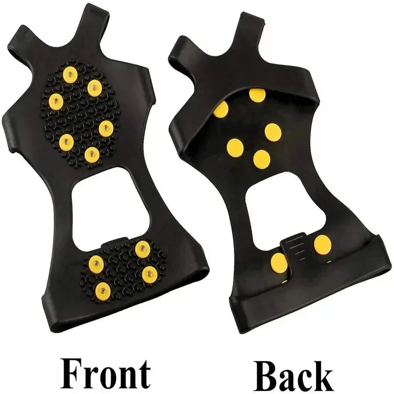 10-Teeth Outdoor Climbing Crampons | Anti-Slip Ice & Snow Cleats for Shoes | Winter Hiking & Mountaineering Traction Spikes