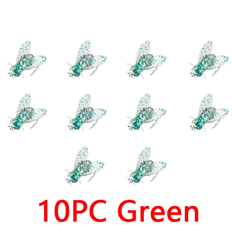 Soft Rubber Insect Flies Set (10 Pack)