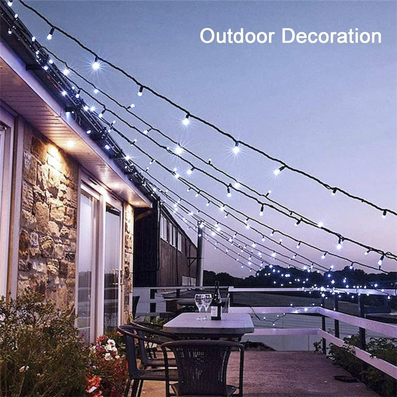 Solar String Light Fairy Outdoor Garden Waterproof Lamp 2025 Christmas Garland Xmas Holiday Party Home Halloween Decoration