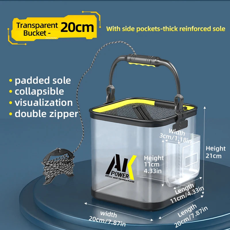 YUZHIYUAN Transparent Foldable Live Fish Bucket