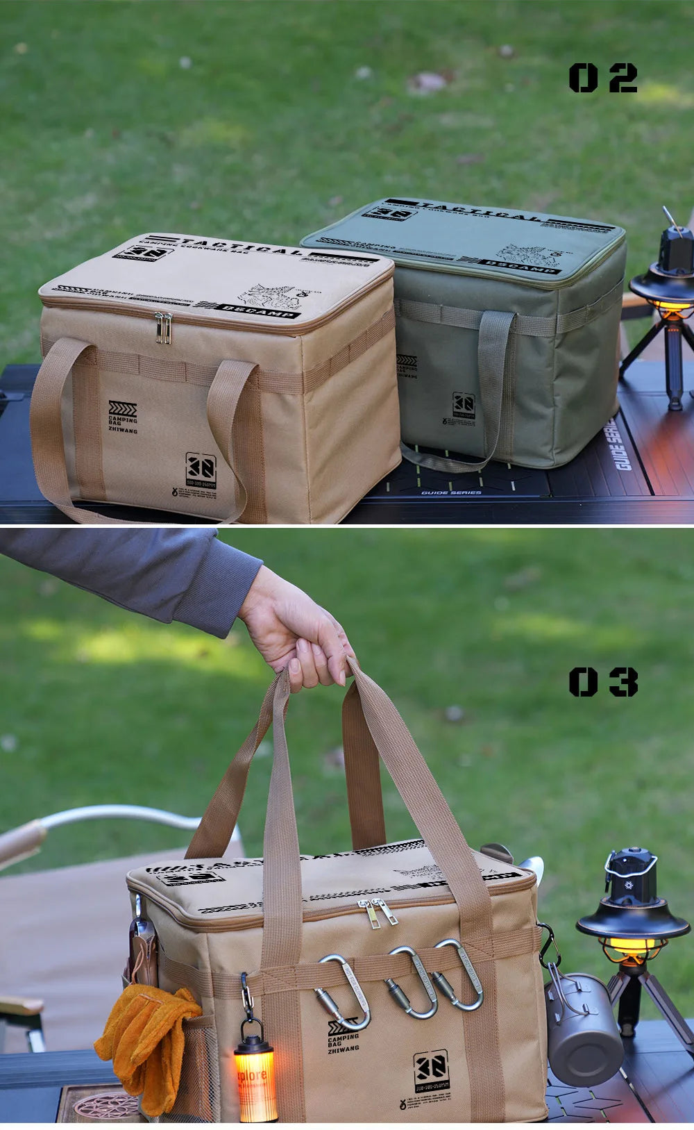 30L/42L/56L Autumn Camping Bag Insulated Waterproof Tactical Foldable Outdoor Picnic Tableware Storage Box Large Capacity Field