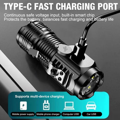 New Ultra Powerful Flashlight 3 Core LED Mini Tactical Flashlight USB Rechargeable High Power LED Torch With Magnet Hand Lamp
