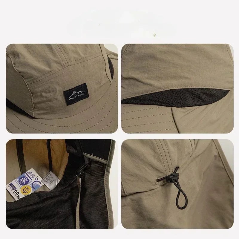 WRELS Wide Brim Neck Protection Bucket Hat