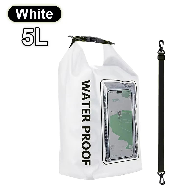2L/5L PVC Swimming Waterproof Bag,Mobile Phone Waterproof Dry Bag for Trekking Drifting Rafting Surfing Boating Storage Bag