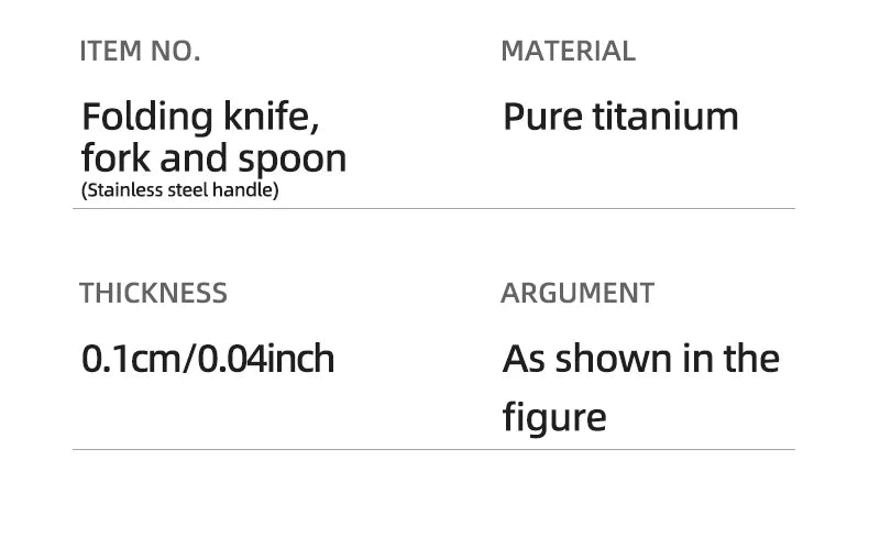 Tiartisan Titanium Folding Spork Outdoor Camping Ultralight Portable Tableware Backpacking Hiking Dinner Spork Utensil