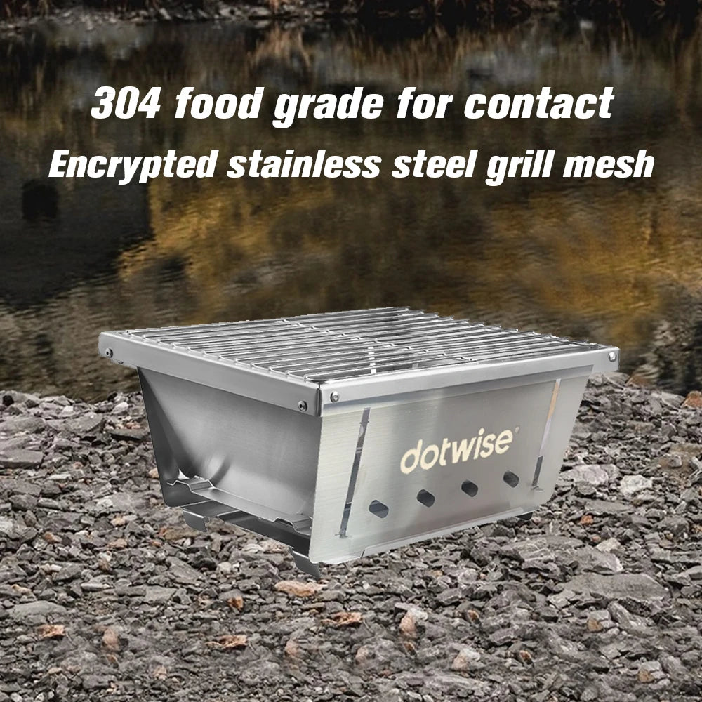 Dotwise Outdoor Barbecue Grill Portable Outdoor Stove IGT Table Stove Folding Firewood Stove Barbecue Camping Stove