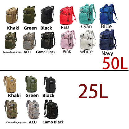 25L/50L Waterproof Tactical Hiking Backpack