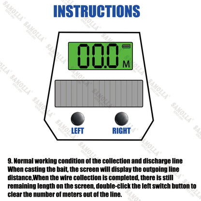 Electronic Baitcasting Reel with LED Line Counter Screen