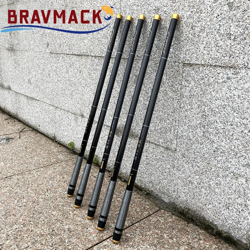 1pc Super Light Hard Carbon Fiber Hand Fishing Pole Telescopic Fishing Rod 3.6M/4.5M/5.4M/6.3M/7.2M Stream Rod Fishing Rod