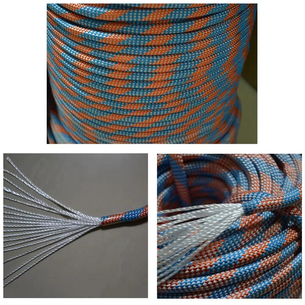 Rope Outdoor Rope 5-50m Wear Resistant 9mm Diameter High Strength Load-bearing Capacity 700 Kg Hiking Accessory Tool