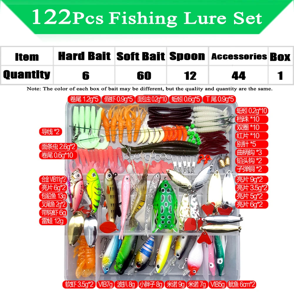 Soft and Hard Bait Lure Kit with Box
