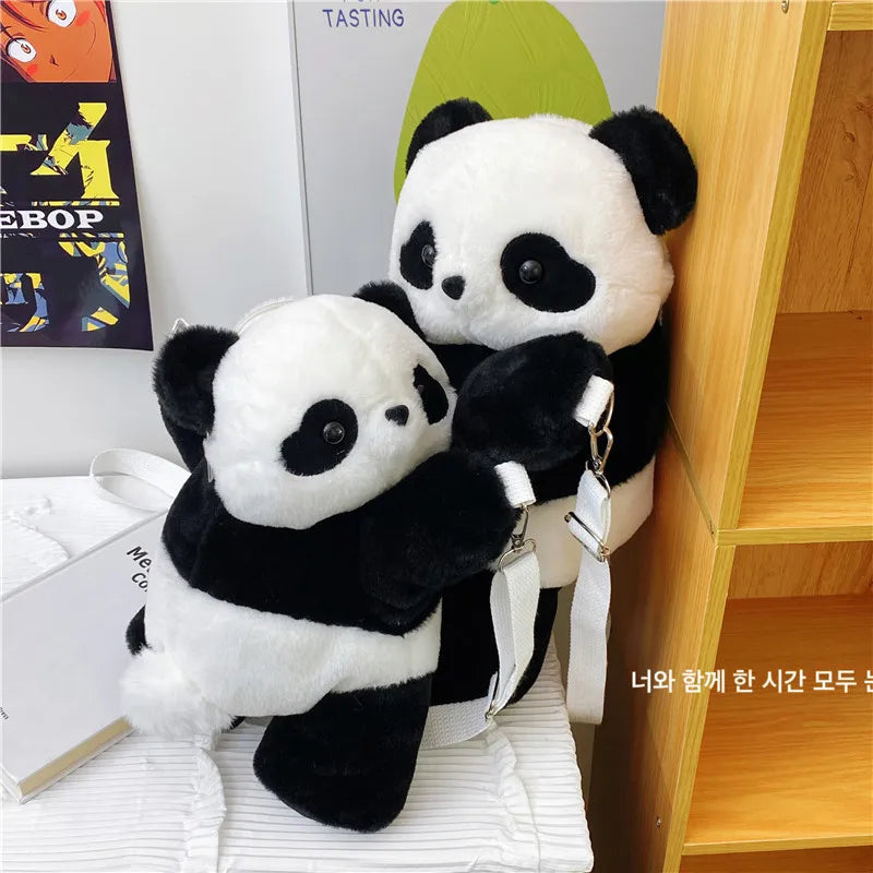 Backpacks Cute Cartoon Animals Shoulder Bags Stuffed Panda Phone Bags Children School Bags Girls Birthday Gift