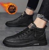Men’s Casual Leather Sneakers – Wear-Resistant, Breathable Outdoor Training & Trekking Shoes