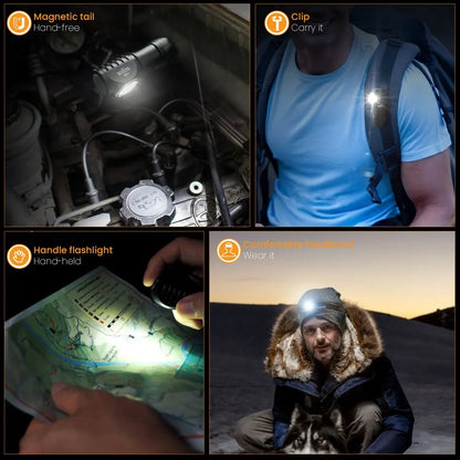 Sofirn HS10 USB C Rechargeable Mini 16340 Headlamp 1100lm TN3535 90CRI Angle Flashlight TIR Optics with Magnet Tail 2 Groups