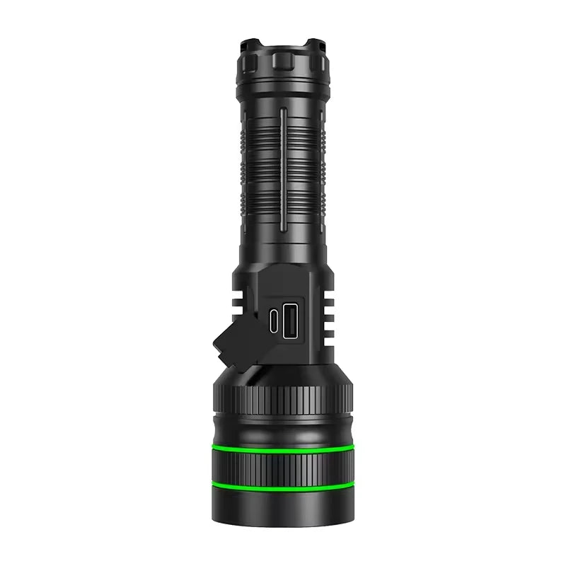 Bright Spotlight Long Range LED Flashlight Type-C Charging Strong Light Lamp Tactical Torch Waterproof Zoom Outdoor Lantern